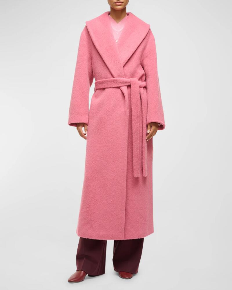 STAUD Dakota Belted Wool Cocoon Coat Cover