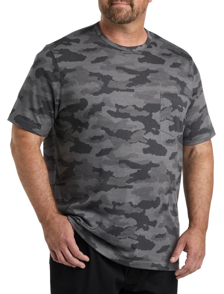 Harbor Bay by DXL Camo Print Pocket T-Shirt in Grey Multi Cover