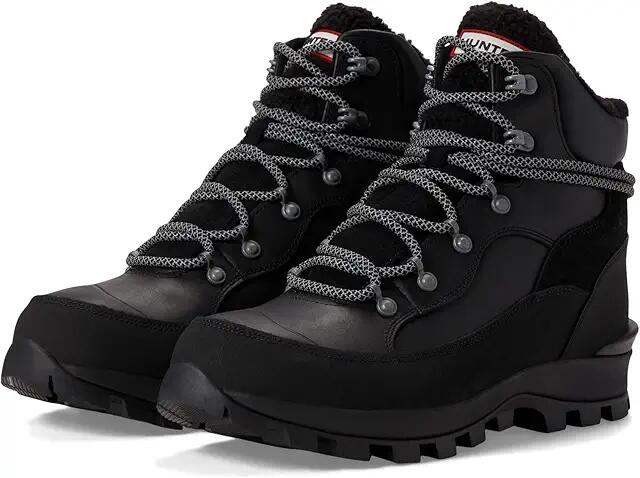 Hunter Explorer Leather Boot (Black) Men's Rain Boots Cover