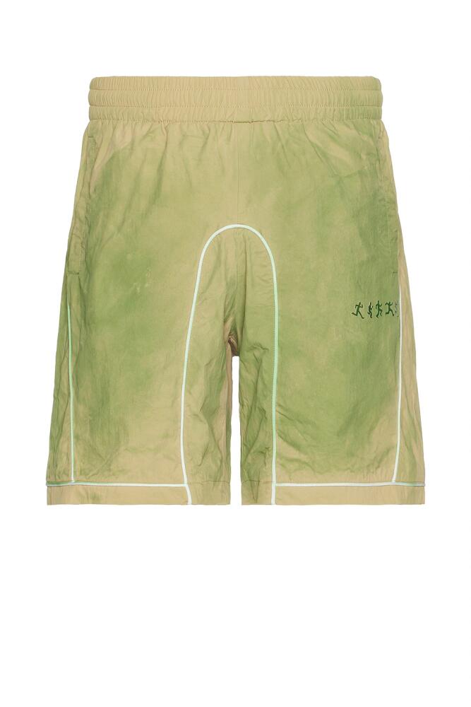 KidSuper Gradient Nylon Tech Shorts in Green Cover