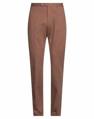 Tagliatore Man Pants Brown Cotton, Elastane Cover