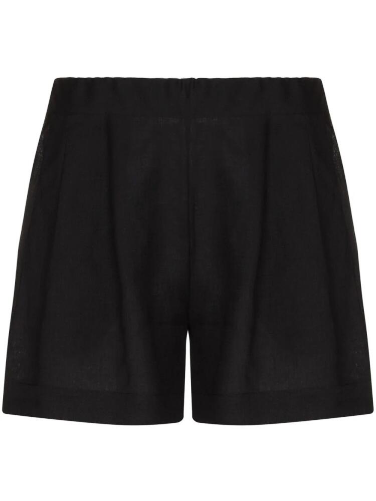 Asceno organic linen elasticated shorts - Black Cover