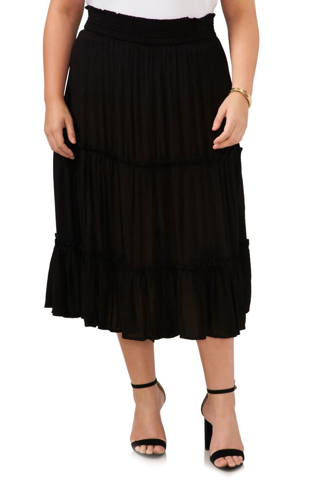 Vince Camuto Tiered Midi Skirt in Rich Black Cover