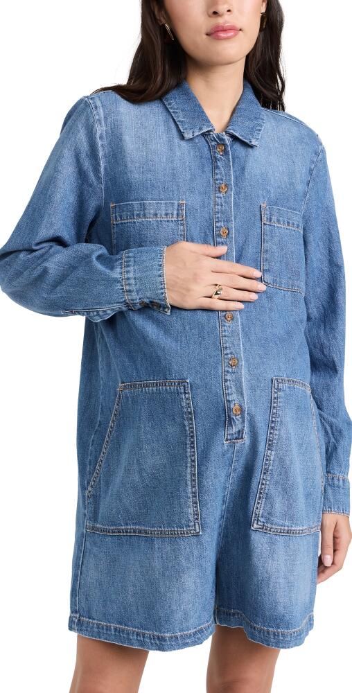 HATCH The Denim Utility Romper Indigo Cover