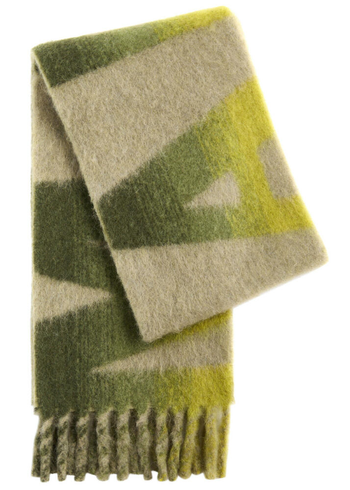 Isabel Marant Loliana Logo-intarsia Alpaca-blend Scarf - Khaki Cover