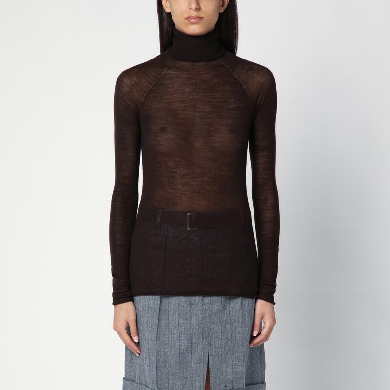 Roberto Collina Semi-transparent brown turtleneck sweater Cover