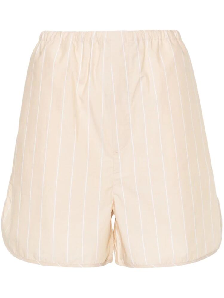 Filippa K striped organic-cotton shorts - Yellow Cover