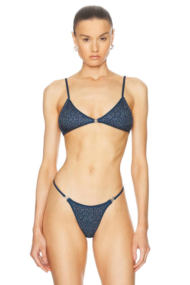 Heavy Manners Mini Triangle Bikini Top in Navy Cover