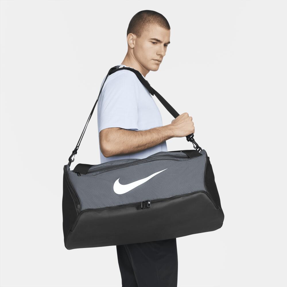 Nike Unisex Brasilia 9.5 Training Duffel Bag (Medium, 60L) in Grey Cover