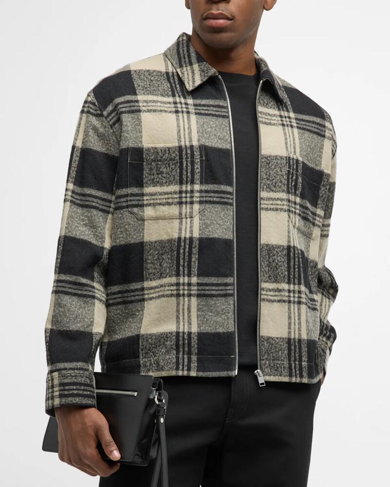 FRAME Men's Plaid Zip Overshirt Cover