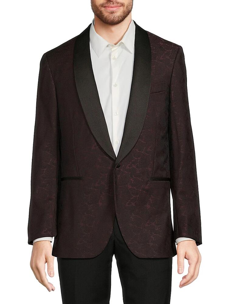 Isaia Men's Sanita Textured Wool Blazer - Pink Multi Cover