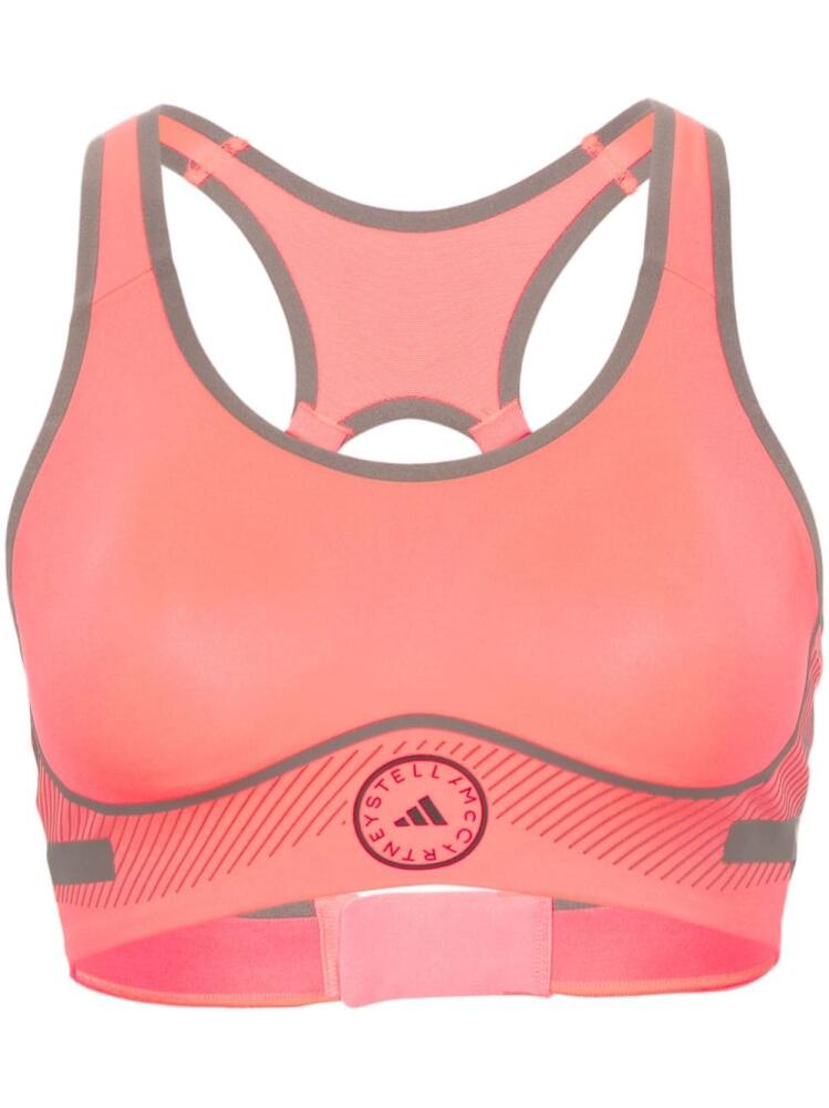 adidas by Stella McCartney logo-print padded sports bra - Pink Cover