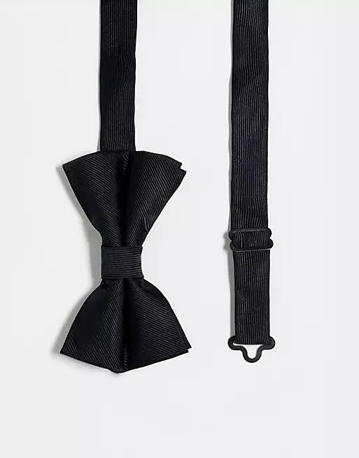 ASOS DESIGN satin bow tie in black Cover