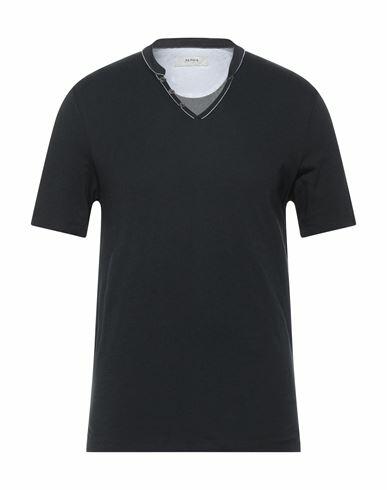 Alpha Studio Man T-shirt Midnight blue Cotton Cover