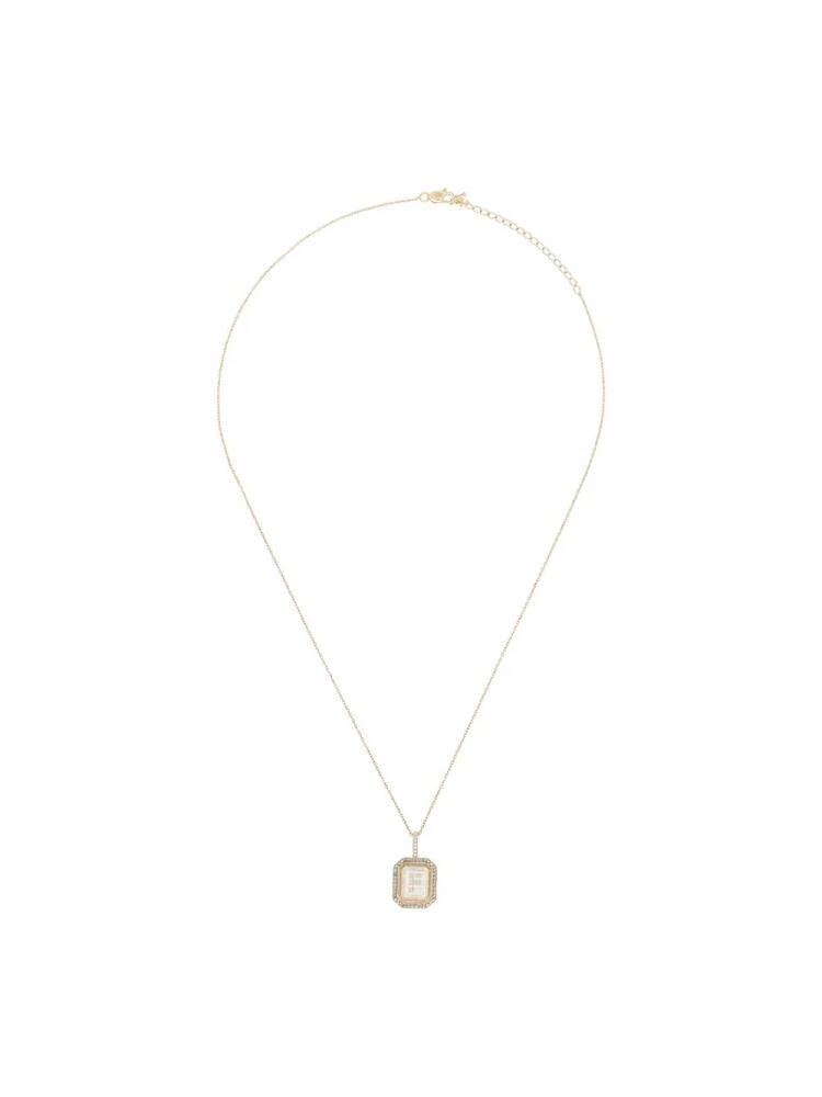 Mateo 14kt yellow gold F-initial diamond necklace Cover