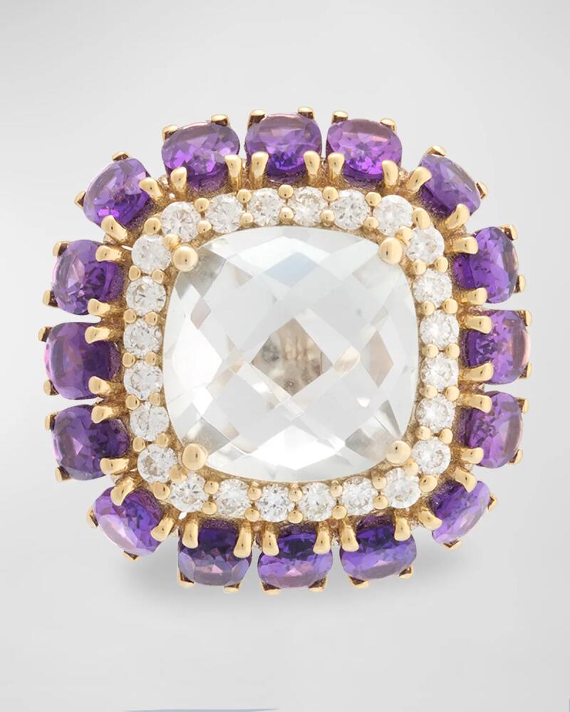 Miseno 18K Yellow Gold Diamond, Prasiolite, and Amethyst Ring Cover