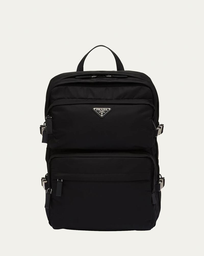 Prada Men's Saffiano Leather and Nylon Backpack Cover