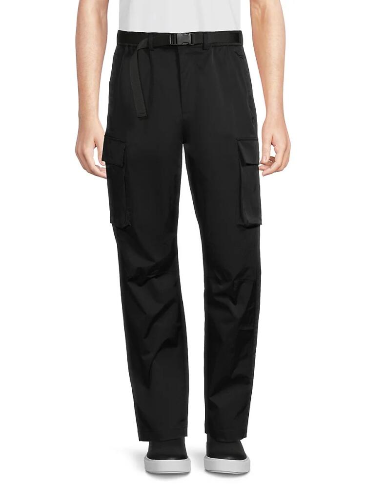 Karl Lagerfeld Paris Men's Belted Cargo Pants - Black Cover