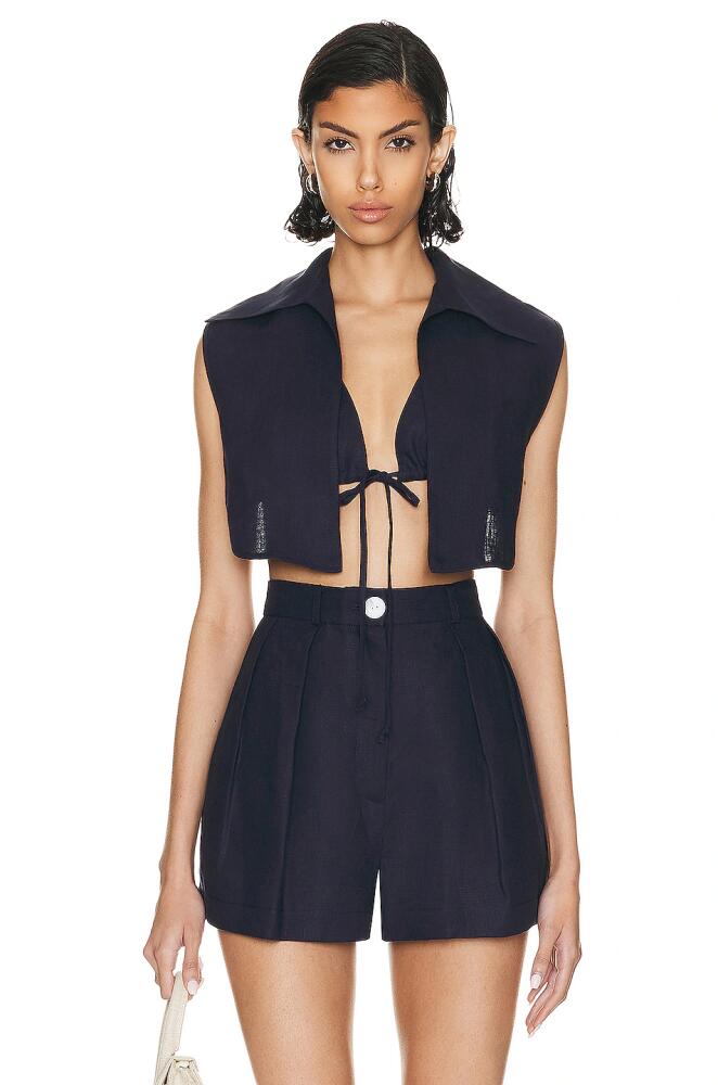 MATTHEW BRUCH Vest With Triangle Top in Navy Cover