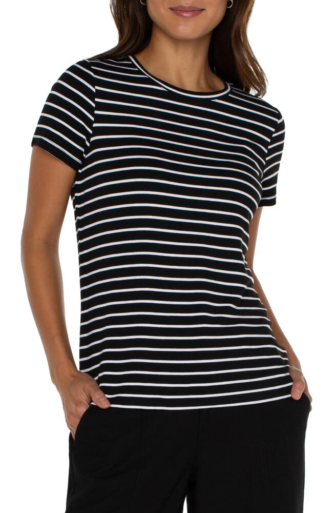 Liverpool Los Angeles Stripe French Terry T-Shirt in Black/White Stripe Cover