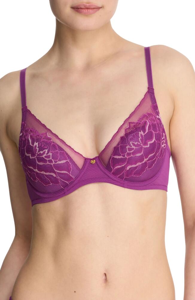 Natori Flora Underwire Contour Bra in Bright Grape/soft Blush Cover