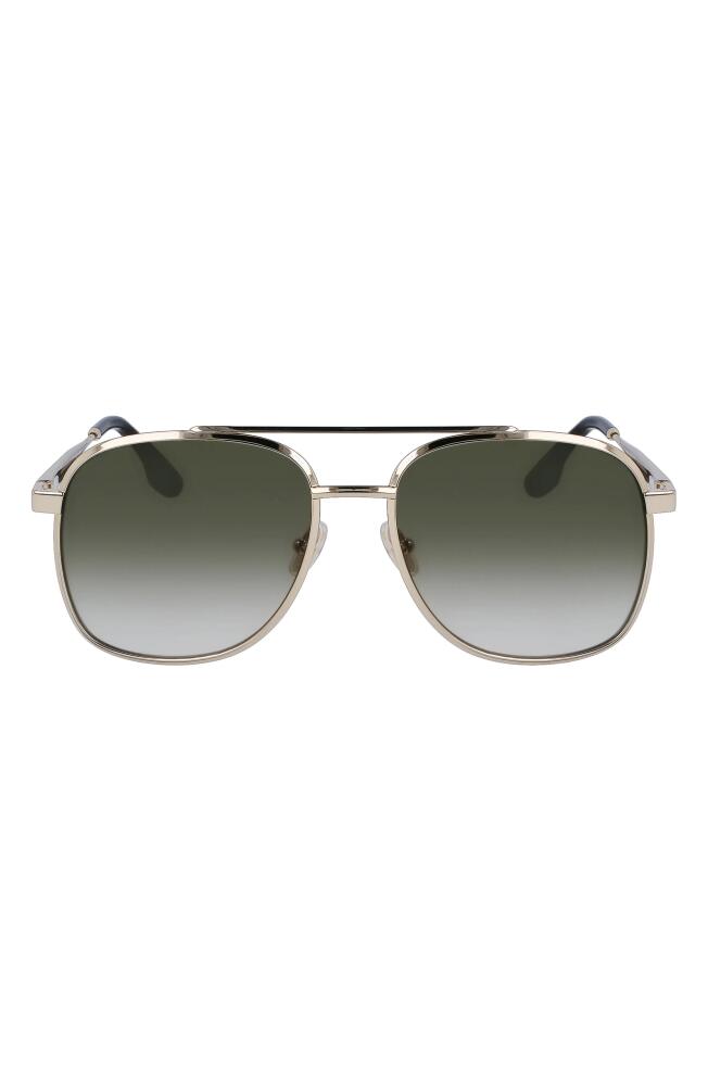 Victoria Beckham 58mm Navigator Sunglasses in Gold Cover