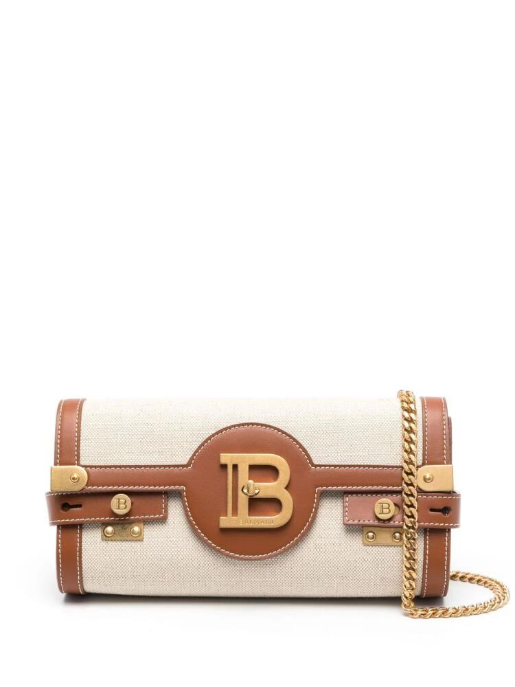 Balmain B-Buzz 23 canvas clutch bag - Brown Cover