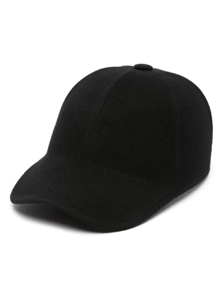 Borsalino logo-strap wool baseball cap - Black Cover