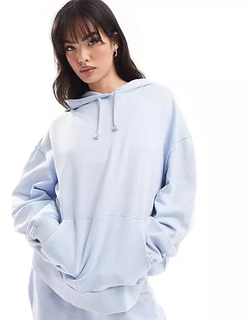 ASOS DESIGN oversized hoodie in washed pastel blue Cover