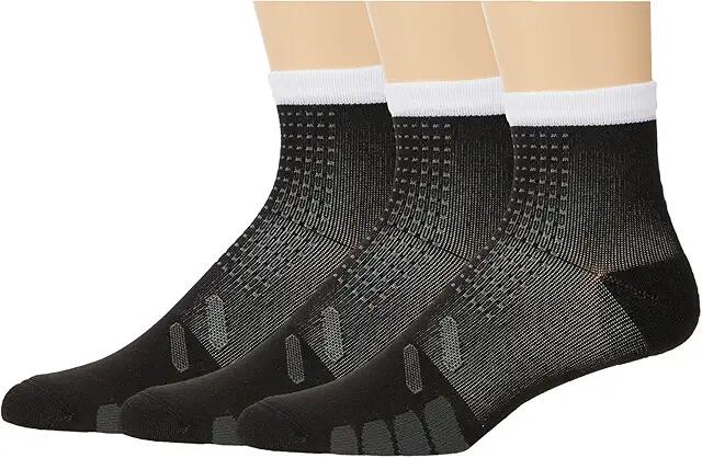 Eurosock Bike Quarter Compression 3-Pack (Black) Crew Cut Socks Shoes Cover