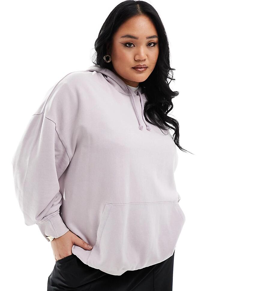 ASOS DESIGN Curve super oversized hoodie in washed lilac-Purple Cover