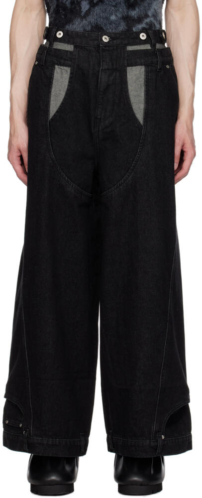 Feng Chen Wang Black Paneled Jeans Cover