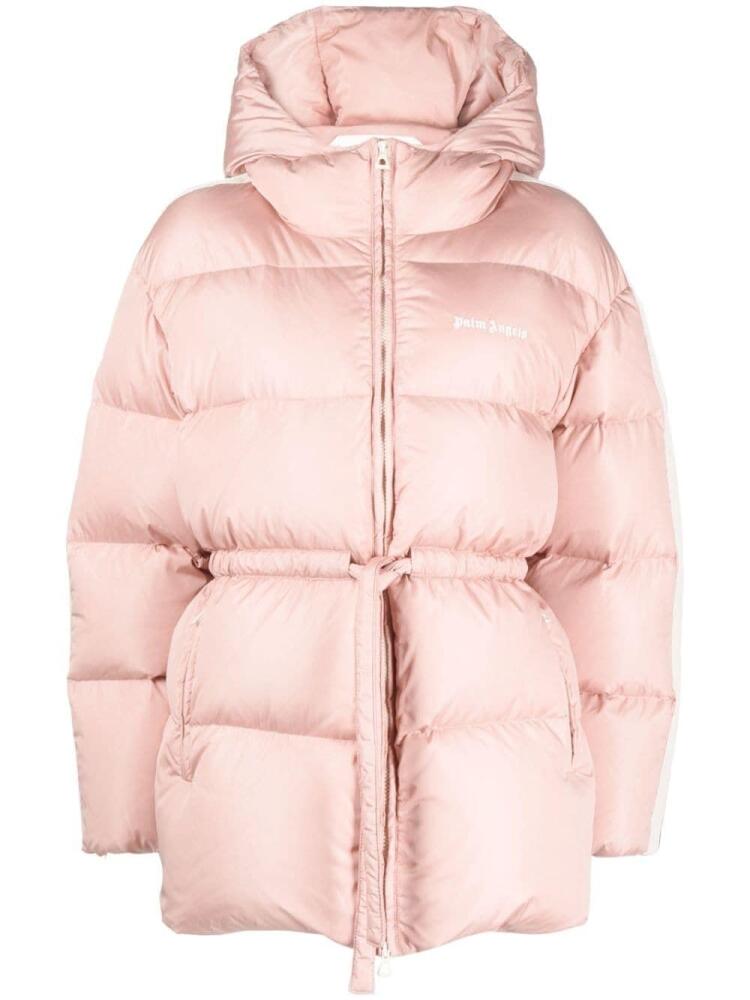 Palm Angels drawstring hooded puffer jacket - Pink Cover