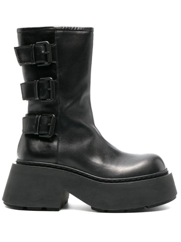 Vic Matie buckled leather platform boots - Black Cover