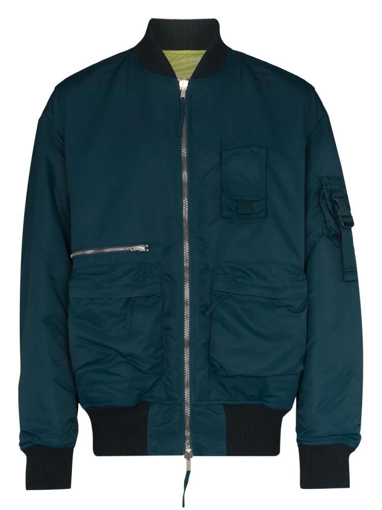 Helmut Lang reversible zip-up bomber jacket - Blue Cover