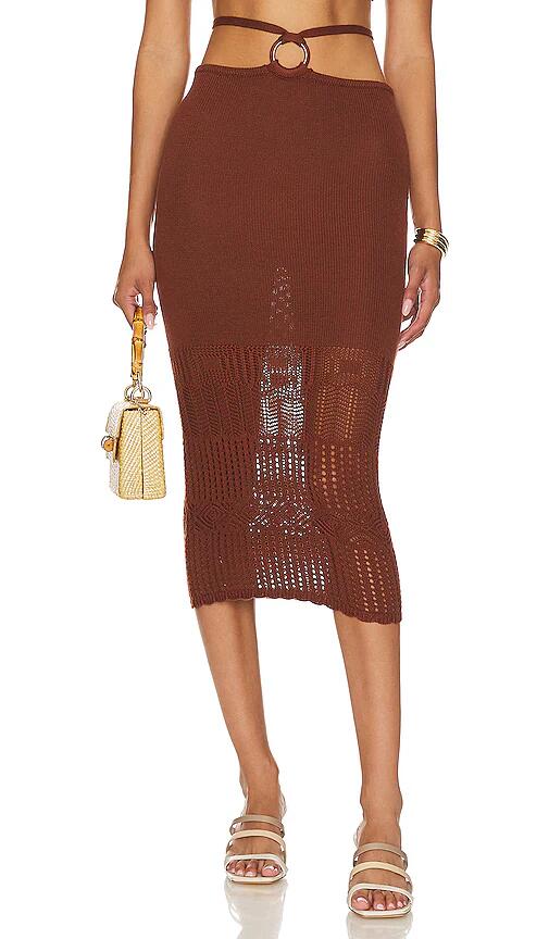 Tularosa Sachi O Ring Midi Skirt in Brown Cover