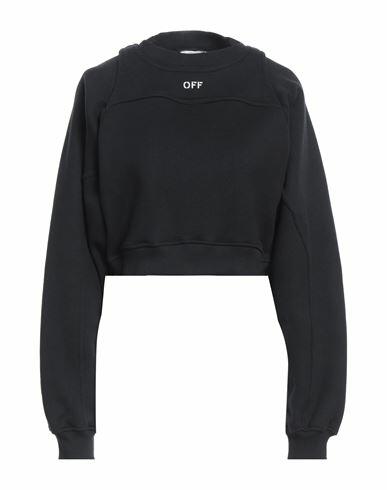 Off-white Woman Sweatshirt Black Cotton, Elastane Cover