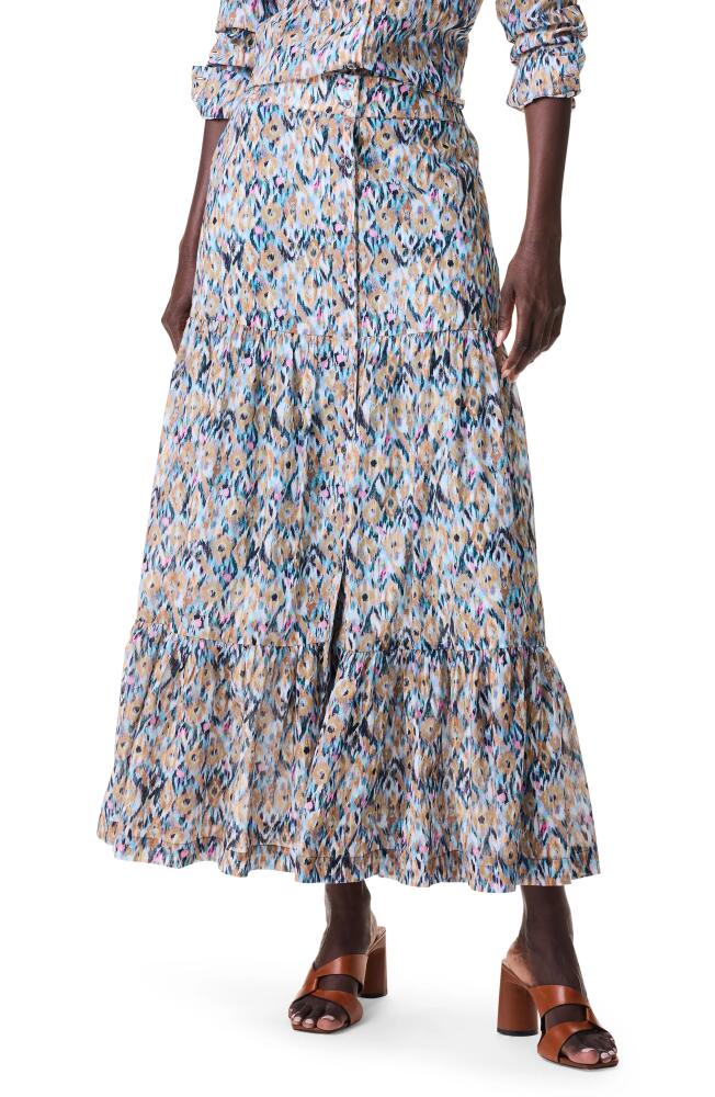 NIC+ZOE Up Beat Ikat Tiered Maxi Skirt in Blue Multi Cover