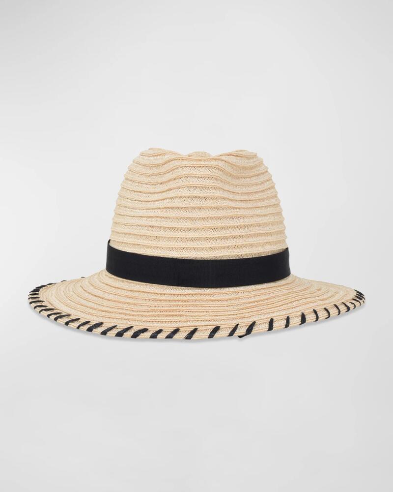 Gigi Burris Casey Whipstitched Straw Fedora Cover