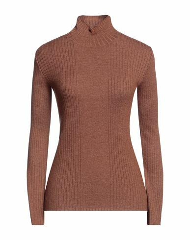 Akep Woman Turtleneck Brown Viscose, Polyester, Polyamide Cover