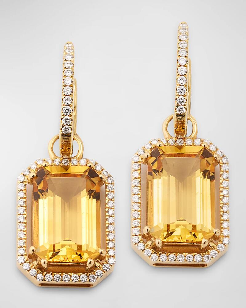 Goshwara Gossip Emerald-Cut Citrine Hoop Earrings with Diamonds Cover