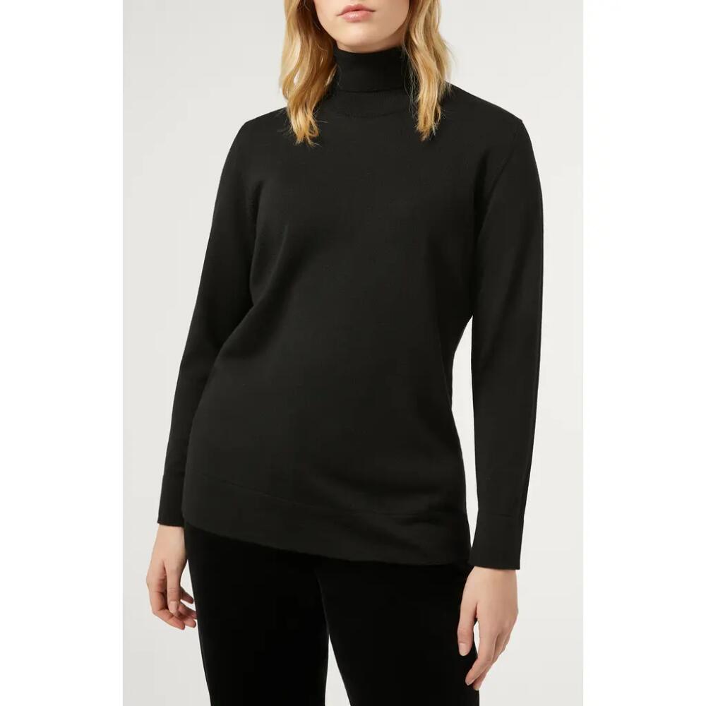 Marina Rinaldi Tenda Virgin Wool Turtleneck Sweater in Black Cover