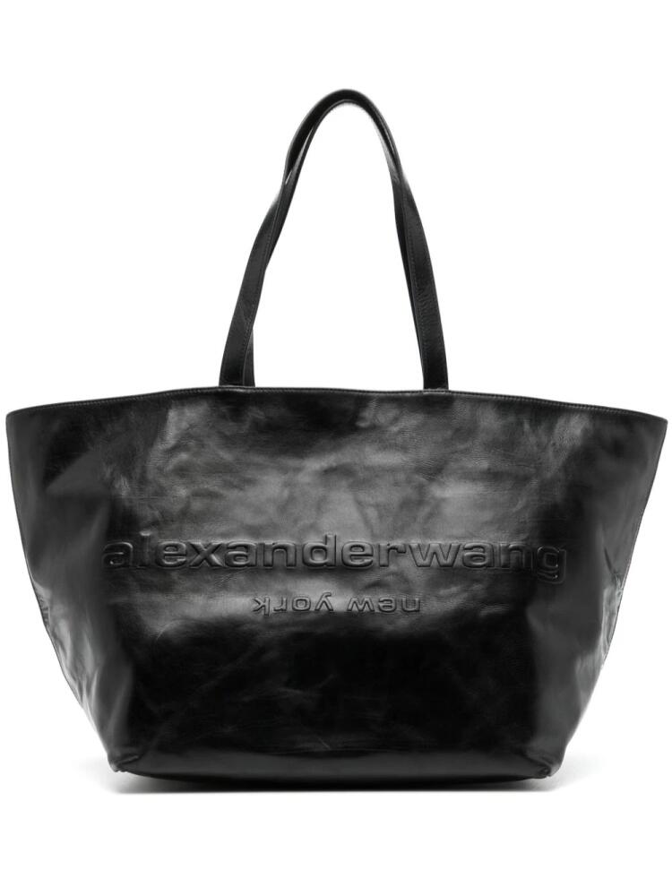 Alexander Wang Punch logo-embossed leather tote bag - Black Cover