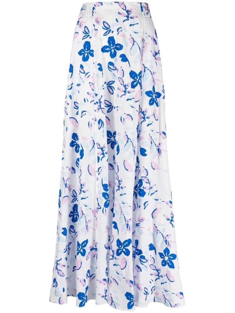 Dorothee Schumacher floral-print seersucker maxi skirt - White Cover