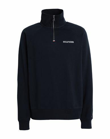 Tommy Hilfiger Man Sweatshirt Navy blue Cotton, Polyester Cover