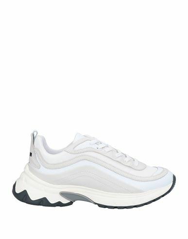 Msgm Man Sneakers White Soft Leather, Textile fibers Cover