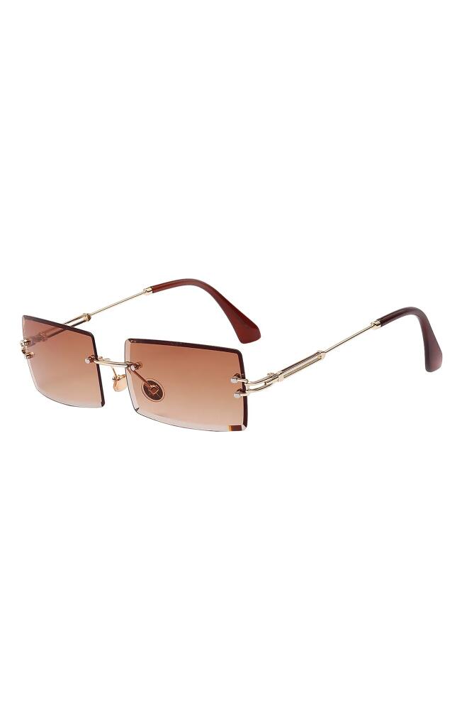 Fifth & Ninth Miami 58mm Rectangle Sunglasses in Gold/Amber Cover