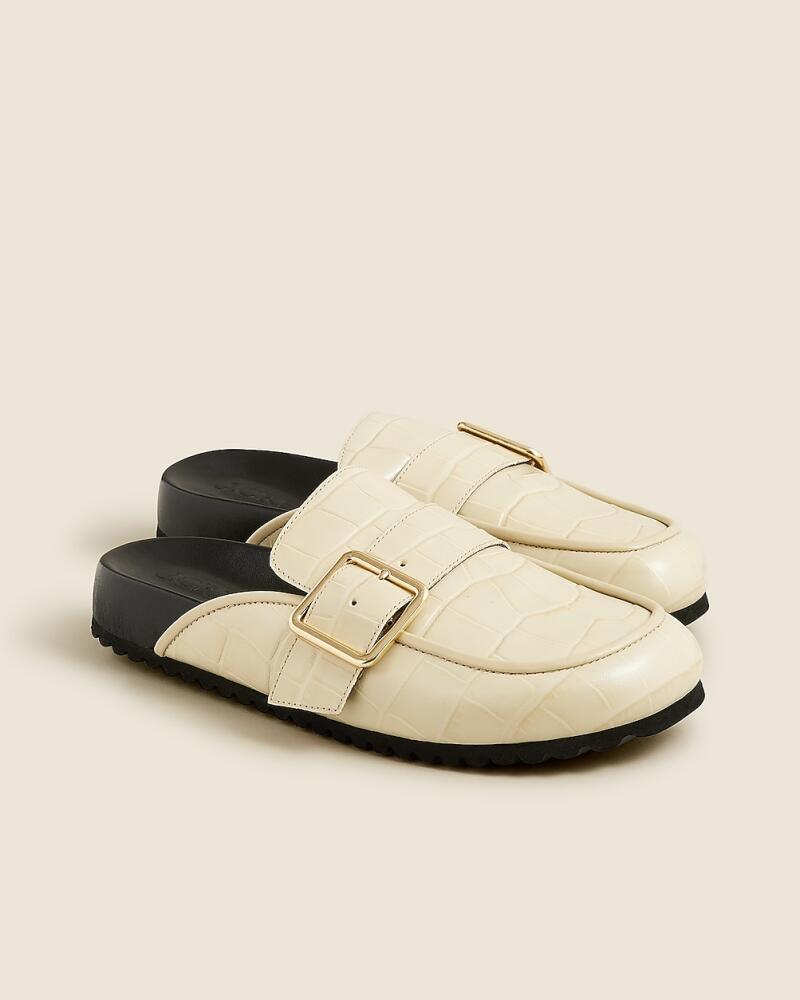 J.Crew Marlow clogs in croc-embossed Italian leather Cover