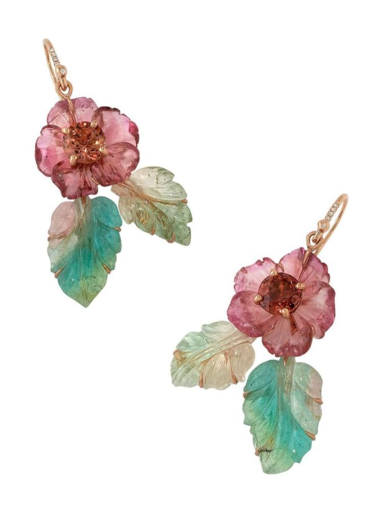 Irene Neuwirth 18kt rose gold Flower Leaf earrings - Pink Cover