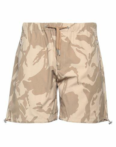 Moncler Man Shorts & Bermuda Shorts Khaki Cotton Cover